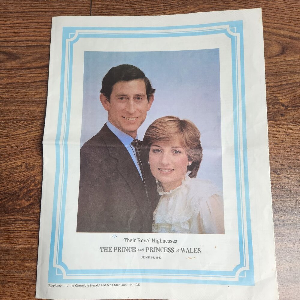 1983 Canadian Royal Visit Newspaper Insert Nova Scotia Diana and Charles